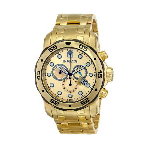 CrN^ rv INVICTA CBN^ v v_Co[ Invicta Men's 80070 Pro Diver Analog Display Swiss Quartz Gold Watch