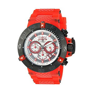 CrN^ rv INVICTA CBN^ v TuANA Invicta Men's 'Subaqua' Quartz Stainless Steel and Silicone Casual Watch, Color:Red (Model: 24364)