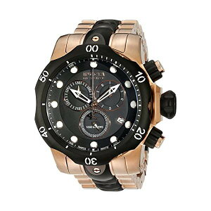 CrN^ rv INVICTA CBN^ v U[u Invicta Men's 5728 Reserve Collection Black Ion-Plated and Rose Gold-Tone Chronograph Watch