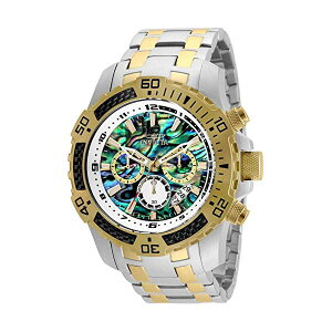 �C���r�N�^ �r���v INVICTA �C�����B�N�^ �v���_�C�o�[ �����Y �j���p 25093 Invicta Men's Pro Diver Scuba Quartz Chronograph Carbon Fiber Bezel Abalone Dial Bracelet Watch, 50mm
