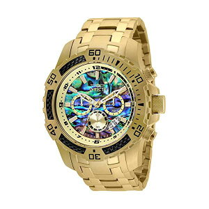 CrN^ rv INVICTA CBN^ v_Co[ Y jp 25094 Invicta Men's Pro Diver Scuba Quartz Chronograph Carbon Fiber Bezel Abalone Dial Bracelet Watch, 50mm