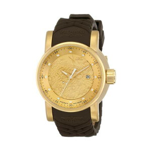 CrN^ rv INVICTA CBN^ S1[ Y jp 12790 Invicta Mens 12790 S1 Rally Yakuza Automatic Goldtone and Brown Rubber Watch