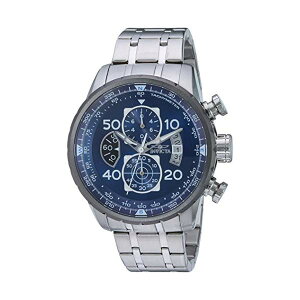 CrN^ rv INVICTA CBN^ ArG[^[ Y jp 22970 Invicta Men's Aviator Quartz Watch with Stainless-Steel Strap, Silver, 12 (Model: 22970)