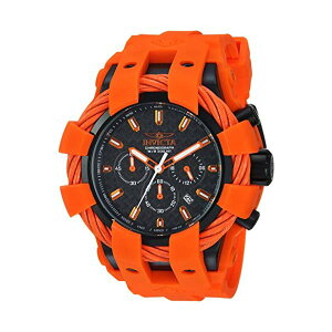 CrN^ rv INVICTA CBN^ {g Y jp 23872 Invicta Men's Bolt Stainless Steel Quartz Watch with Silicone Strap, Orange, 30 (Model: 23872)