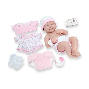 JCgCY xr[h[ Ԃl` ւ ܂܂ WF[V[gCY JC Toys 8 piece Layette Baby Dollift Set | JC Toys - La Newborn Nursery | 14" Life-Like Smiling Newborn Doll/ Accessories | Pink | Ages 2+, Pink Smiling