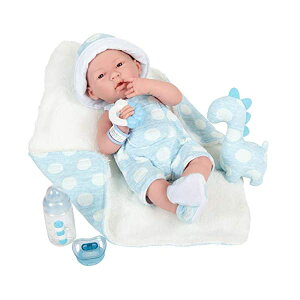 JCgCY xr[h[ Ԃl` ւ ܂܂ WF[V[gCY JC Toys JC Toys La Newborn All-Vinyl-Anatomically Correct Real Boy 15" Baby Dolln Blue and Deluxe Accessories, Designed by Berenguer., Blue - Dots, Mode