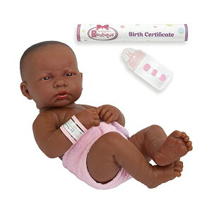 JCgCY xr[h[ Ԃl` ւ ܂܂ WF[V[gCY JC Toys La Newborn Boutique - Realistic 14" Anatomically Correct Real Girl African American Baby Dollll Vinyl First Day Designed by Berenguer Made in Sp