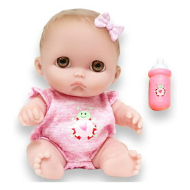 JCトイズ ベビードール 赤ちゃん人形 着せ替え おままごと ジェーシートイズ JC Toys Lil Cutesies 8.5" All Vinyl Baby Doll Posable and Washable | Removable Outfit | Mimi - Brown Eyes | JC Toys | Ages 2+