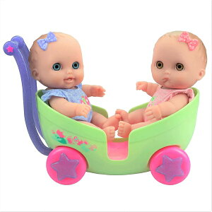 JCgCY xr[h[ Ԃl` ւ ܂܂ WF[V[gCY JC Toys LILf CUTESIES TWIN DOLLS IN STROLLER ? 8.5h All vinyl water friendly dolls for children Ages 2+ - Designed by Berenguer