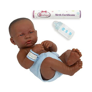 JCgCY xr[h[ Ԃl` ւ ܂܂ WF[V[gCY JC Toys La Newborn Boutique - Realistic 14" Anatomically Correct Real Boy African American Baby Doll All Vinyl gFirst Dayh Designed by Berenguer ? M
