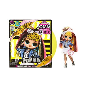 LOLTvCY  ObY tBMA l` t@bVh[ L.O.L. Surprise! OMG Remix Pop B.B. Fashion Doll with Extra Outfit and 25 Surprises Including Shoes, Hair Brush, Doll Stand, Magazine, and Record Player Package Th