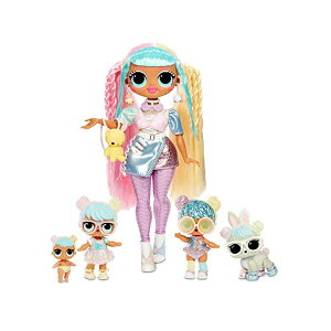 LOLサプライズ おもちゃ グッズ フィギュア 人形 ファッションドール L.O.L. Surprise! O.M.G. Candylicious Family Bundle with OMG Doll, 2 Tots, Pet and Lil Sister with 45+ Surprises - Amazon Exclusive, Multicolor
