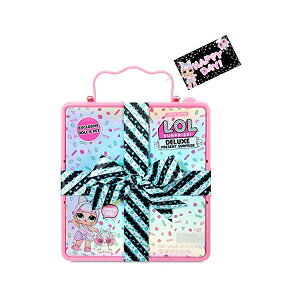 LOLTvCY  ObY tBMA l` t@bVh[ L.O.L. Surprise! Deluxe Present Surprise (Pink) with Limited Edition Doll and Pet In Party Gift Box Packaging With Surprise Treats, Outfits, Shoes, Confetti, Sand,