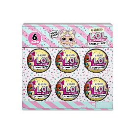 LOLサプライズ 6個セット おもちゃ グッズ フィギュア 人形 ファッションドール L.O.L. Surprise! Confetti Pop 6 Pack Dawn 6 Re-Released Dolls Each with 9 Surprises