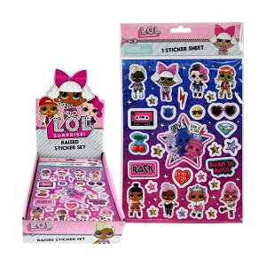 LOLTvCY  ObY tBMA l` t@bVh[ LOL Surprise 1 Raised Sticker Sheet Character Design Kids Stationery Decor Diva Rocker M.C. Swag Beats D.J. Grunge Grrrl Honey Bun & More - L.O.L. Arts & Crafts Si