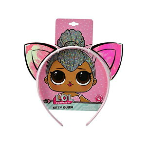LOLTvCY wAoh  ObY tBMA l` t@bVh[ LOL Surprise Kitty Queen Glitterati Club Pink Vinyl Flexible Headband w/ 2 Glossy Cat Ears Character Hair Accessory Durable Headpiece for Little Gi