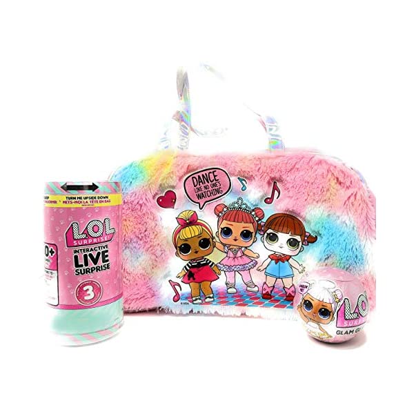 LOLサプライズ 売れ筋アイテムラン おもちゃ グッズ フィギュア 人形 ファッションドール LOL Surprise Bundle Includes Glam Glitter Duffle 都内で Pet + Ball Live Interactive Bag