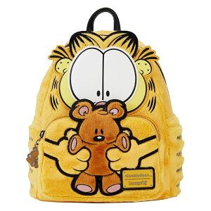 ���E���W�t���C �K�[�t�B�[���h�ƃv�[�L�[ �ʂ������ �~�j �o�b�N�p�b�N �u���b�N Loungefly Garfield and Pooky Plush Mini Backpack, Black
