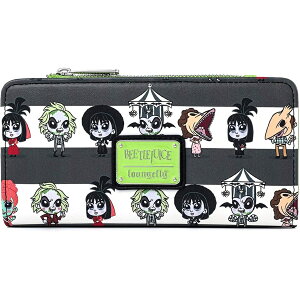 ���E���W�t���C �r�[�g���W���[�X ���ё����t�F�C�N���U�[�E�H���b�g Loungefly Beetlejuice Chibi All Over Print Faux Leather Wallet