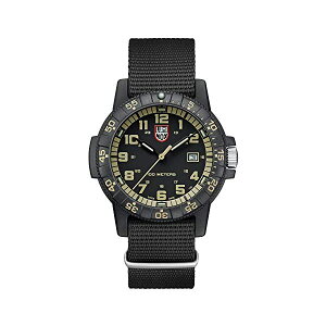 ���~�m�b�N�X Luminox �r���v ���v �E�H�b�` �V�[�^�[�g�� �E�~�K�� �����Y �j���p �~���^���[ Luminox Mens Watch Leatherback Sea Turtle Giant 44mm Black Green Display Gold Numbers (XS.0333): 100 M Water Resistant + Super Lumi