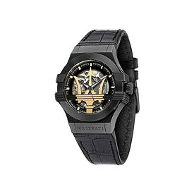 マセラティ 腕時計 R8821108036 メンズ 男性用 ウォッチ 時計 アクセサリー グッズ 納車祝い プレゼント MASERATI Men's Potenza Stainless Steel Quartz Leather Strap, Black, 13 Casual Watch (Model: R8821108036)