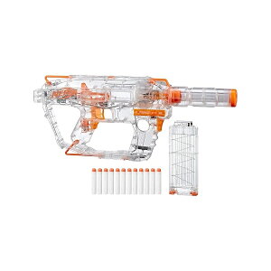 Nerf Modulus Ghost Ops Evader �d���u���X�^�[ ���C�g�A�b�v�V�[�X���[�u���X�^�[�ƃo�����G�N�X�e���V���� �����G���[�g�_�[�c 12 �{�t�� (����) Nerf Modulus Ghost Ops Evader Motorized Blaster Light-Up See-Through 
