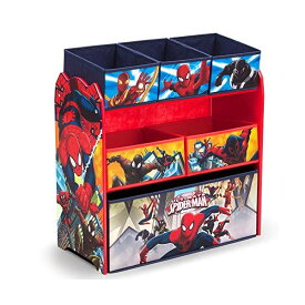 スパイダーマン おもちゃ 収納 おもちゃ箱 お片付け トイハウスラック スリム ラック 棚 収納 キッズ ボックス 子供 部屋 おしゃれ 入学祝 入園祝 卒園祝 お誕生日 プレゼント Delta Children 6-Bin Toy Storage Organizer, Spider-Man