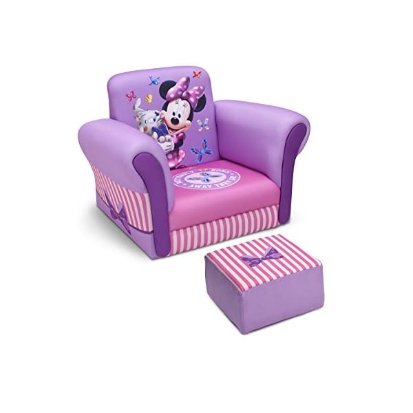 ミニーマウス ディズニー キッズチェア ソファ ローチェア 子供椅子 キッズソファ 入学祝 入園祝 卒園祝 お誕生日 プレゼント 自宅学習 Delta Children Upholstered Chair with Ottoman, Disney Minnie Mouse