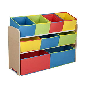  [ ᔠ Еt X bN I [ LbY {bNX q   wj j j a v[g Delta Children Deluxe 9-Bin Toy Storage Organizer, Natural/Primary