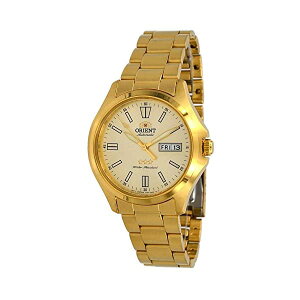 IGg rv X[X^[ 3X^[ I[g}`bN  Y jp ORIENT RA-AB0F04G v EHb` Orient RA-AB0F05G Men's Gold Tone Stainless Steel 3 Star Gold Dial Luminous Index Day Date Automatic Watch