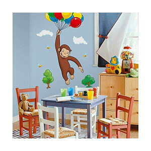 ̃W[W T  EH[XebJ[ fJ[  V[ ObY RoomMates Curious George Peel and Stick Giant Wall Decal - RMK1082GM,Multi