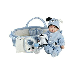 p_CXM[Y xr[h[ Ԃ l` ւ A { ܂܂  Paradise Galleries Reborn Baby Doll Boy Finn & Sparky - 17 inch Ensemble, Comes with Bassinet & Doll Accessories