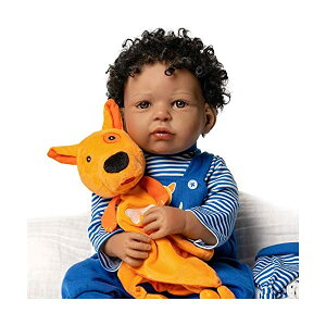 p_CXM[Y xr[h[ Ԃ l` ւ A { ܂܂  Paradise Galleries Black Reborn Toddler Doll with Rooted Hair & Magnetic Pacifier, 19 inch African American Baby