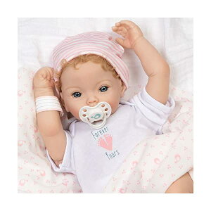 p_CXM[Y xr[h[ Ԃ l` ւ A { ܂܂  Paradise Galleries Realistic Newborn Baby Doll Girl with Rooted Hair - Forever Yours Golden, 7-Piece Reborn Doll