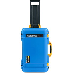 �G���N�g���b�N�u���[ �y���J�� 1535 �G�A�L�����[�P�[�X ���F�̃n���h���ƃ��b�` Electric Blue Pelican 1535 Air Carry-on Case Comes empty Yellow Handles & Latches.