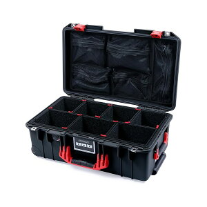 �y���J�� �G�A 1535 �u���b�N �L�����[�P�[�X TrekPak �f�B�o�C�_�[ �V�X�e�� & ���b�V���W�I�[�K�i�C�U�[�t�� ���b�h �n���h�� & ���b�` Black Pelican Air 1535 Carry-on Case With TrekPak Divider System & Mesh Lid 