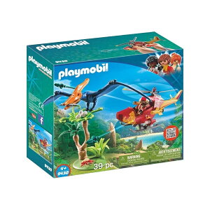 PLAYMOBIL �A�h�x���`���[ �w���R�v�^�[ �e���_�N�e�B���g�ݗ��ăZ�b�g�t�� PLAYMOBIL Adventure Copter with Pterodactyl Building Set