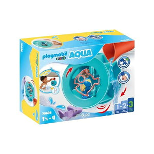 �v���C���[�r�� 1.2.3 �A�N�A���� �x�r�[�V���[�N�t�� Playmobil 1.2.3 Aqua Water Wheel with Baby Shark