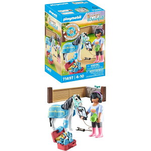 PLAYMOBIL Horses of Waterfall 71497 �z�[�X�Z���s�X�g ������Ղ�̔n�̃P�A ��тƂ����������J���t�� 4�΂���̂��q�l�����̏ڍׂȂ������� PLAYMOBIL Horses of Waterfall 71497 Horse Therapist, Loving Care and Ca