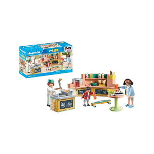 �v���C���[�r�� 71538 �t�@�[�X�g�t�[�h �X�^���h 3 �l�̃L�����N�^�[ �̔��J�E���^�[ �V�Ղ��ƃo�X�P�b�g�t���O���� �}�C���C�t 5 �΂��� Playmobil 71538 Fast Food Stand Includes Three Characters, Sales Co
