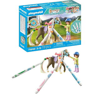 PLAYMOBIL Horses of Waterfall 71640 �n�ƃy���t���N���G�C�e�B�u�Z�b�g �t�B�M���A1�� �n1�� �N�������y��3�{���܂܂� 5�΂���̎q�������̌|�p�I�Ȃ������� PLAYMOBIL Horses of Waterfall 71640 Creative Set with H