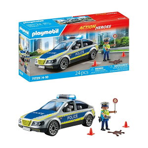 PLAYMOBIL �A�N�V���� �q�[���[�Y �|���X �p�g���[���J�[ �������� �Ԃ̂������� 4�΂���̎q������ 71729 PLAYMOBIL Action Heroes Police Patrol Car Toy Car Toy for Children from 4 Years 71729
