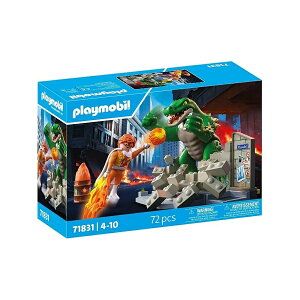 �v���C���[�r�� �q�[���[�ƃW���C�A���g ���U�[�h�̐킢 Playmobil Hero Battle Against Giant Lizard