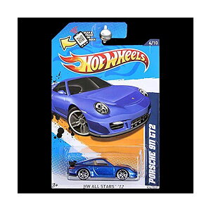 |VF 911 GT2 zbgEB[ fJ[ _CLXg ͌^ ~jJ[ ObY [ԏj v[g CeA X[p[J[ Hot Wheels 2012-124 HW All Stars '12 Porsche 911 GT2 BLUE 1:64 Scale SCAN & TRACK Ca