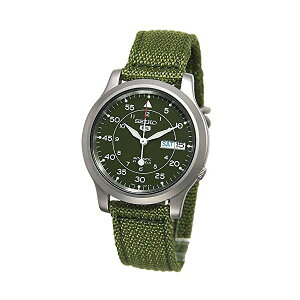 �Z�C�R�[ SEIKO �r���v �E�H�b�` �����Y �j���p SNK805 Seiko Men's SNK805 Seiko 5 Automatic Stainless Steel Watch with Green Canvas