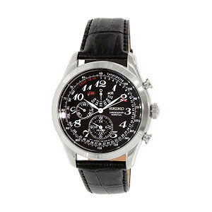 �Z�C�R�[ SEIKO �r���v �E�H�b�` �����Y �j���p SPC133 Seiko Neo Classic Chronograph Black Dial Black Leather Mens Watch SPC133