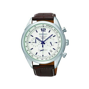 �Z�C�R�[ �r���v SEIKO SSB095P1 �����Y �E�H�b�` �j���p SEIKO Chronograph White Dial Stainless Steel Brown Leather Mens Watch SSB095