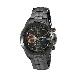 ZCR[ rv SEIKO SSC383 EHb` Y jp SEIKO Men's SSC383 RECRAFT Solar Chrono Analog Display Japanese Quartz Black Watch