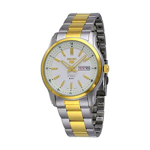 �Z�C�R�[ �r���v SEIKO SNKP14 �E�H�b�` �����Y �j���p SEIKO 5 SNKP14 Men's 2 Tone Stainless Steel White Dial 50M WR Day Date Automatic Watch