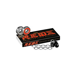 �{�[���Y ���b�Y �x�A�����O 8 �p�b�N �X�y�[�T�[�ƃ��b�V���[�̃o���h���t�� Bones Reds Bearings 8 pk w/Spacers & Washers Bundle